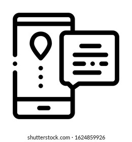 Courier Delivery Mobile Application Icon Vector. Outline Courier Delivery Mobile Application Sign. Isolated Contour Symbol Illustration