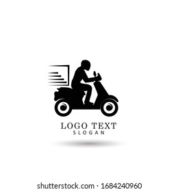 Courier & Delivery Motorcycle Logo. Symbol & Vector Template.