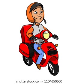 Courier Delivery a package Cartoon Vector