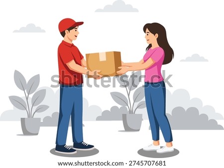 courier delivery package vector illustration