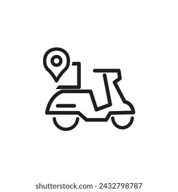 icono de posición de entrega de mensajería. ilustración vectorial