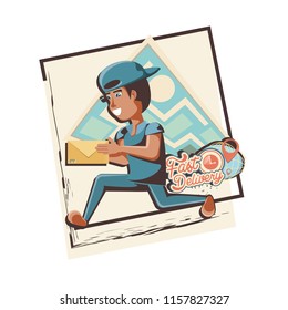 courier delivery service with box icon vector ilustration