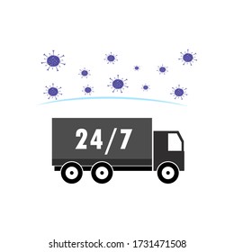Courier delivery service logo, vector illustration
