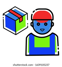 Courier delivery shipping parcel icon