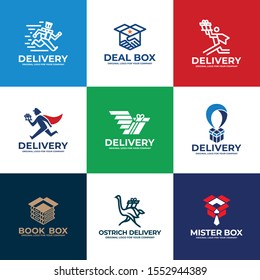 Courier delivery or shipping service logo design. Logistic logo design template.