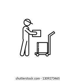 courier delivery. Signs and symbols can be used for web, logo, mobile app, UI, UX on white background