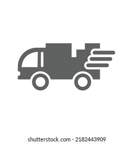 Courier, delivery, transportation icon. Gray vector graphics.