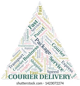 Courier Delivery word cloud. Wordcloud made with text only.