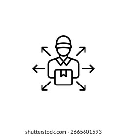 Courier Distribution Network Icon Symbolizing Global Delivery Options