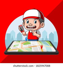 The courier finding the faster route for delivery
