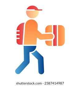 Courier flat icon. Delivery color icons in trendy flat style. Deliver gradient style design, designed for web and app. Eps 10