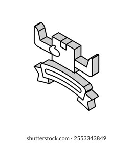 courier give package free shipping logo isometric icon vector. courier give package free shipping logo sign. isolated symbol illustration