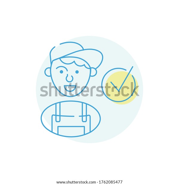 Courier goods loader\
vector icon outline