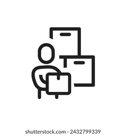 icono de mensajería entre paquetes, para entrega. vector eps 10