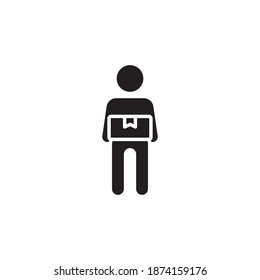 diseño de estilo negro de icono de mensajería. ilustración vectorial del manual de entrega. aislado en fondo blanco