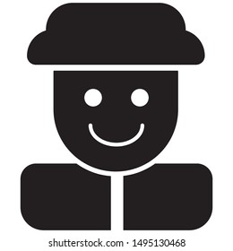 Courier icon black vector illustration 