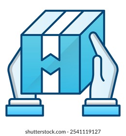 Icono del mensajero, Ilustración vectorial azul del gradiente