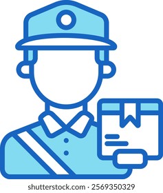 Courier Icon Blue Vector Illustration