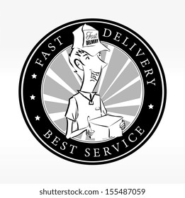 Courier icon over white background vector illustration