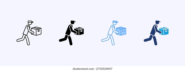 Courier Icon Set Elemento de Colección de estilo múltiple para diseño