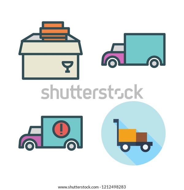 courier icon set. vector set about delivery,\
transportation and cargo truck icons\
set.
