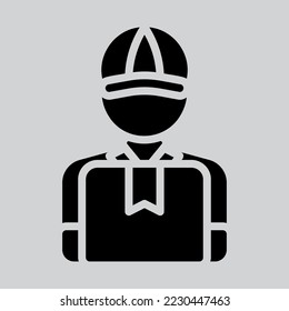 Courier icon in solid style about logistics, use for website mobile app presentation
