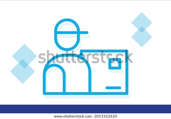Courier icon symbol sign from modern delivery\
collection for mobile concept and web apps design. Business and\
logistics related vector line icons.\
