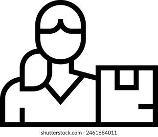 courier icon. Thin linear style design isolated on white background