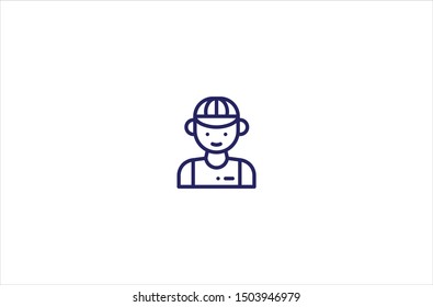Courier icon in trendy flat style isolated on white background vector illustration