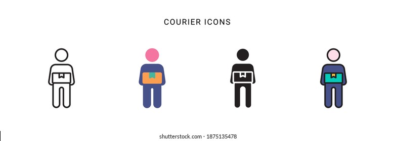 courier icon vector with different style design. isolated on white background