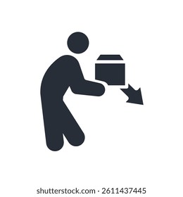 courier icon. vector. Editable stroke.linear style sign for use web design,logo.Symbol illustration.