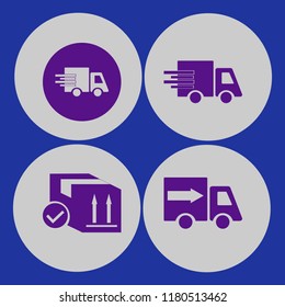 courier icon. courier vector icons set fast delivery truck and parcel box