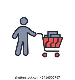 courier icon. vector.Editable stroke.linear style sign for use web design,logo.Symbol illustration.