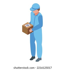 Courier job icon isometric vector. Seek work. Vacancy hr