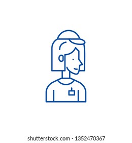 Courier line icon concept. Courier flat  vector symbol, sign, outline illustration.