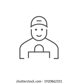 Courier line icon or shipping concept