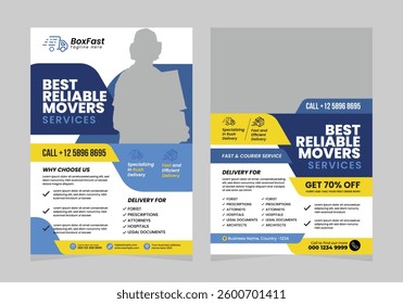 courier and logistics service flyer template design