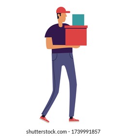 courier male vector illustration in flat style isolated on white background