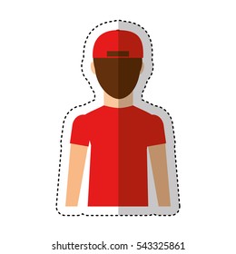 courier man avatar worker vector illustration design