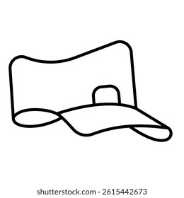 Courier man hat thin line icon, summertime headwear concept. Vector graphics. Worker cap sign on white background, linear style for mobile or design