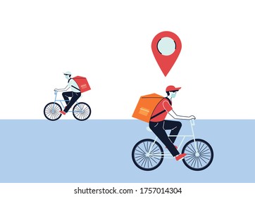 courier with mask and transport vehicle for delivery vector illustration desing