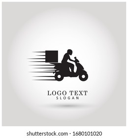 Courier, Messenger & Delivery Motorbike Logo. Symbol & Icon Vector Template.