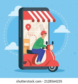 courier in motorcycle delivery online service