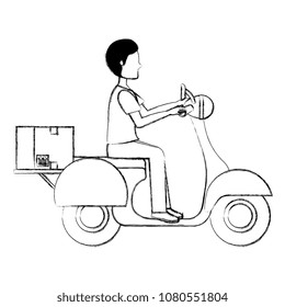 courier in motorcycle delivery service