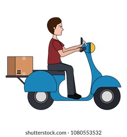 courier in motorcycle delivery service