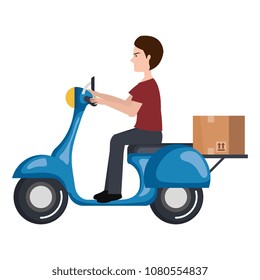 courier in motorcycle delivery service