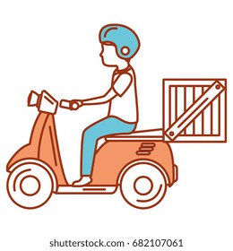 courier in motorcycle delivery service