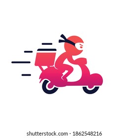 courier ninja logo, delivery ninja concept