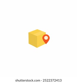 Courier package location icon vector image.Parcel box, Delivery Courier service, Time to shopping concept. 