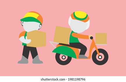 ilustración simple del vector del paquete de mensajería